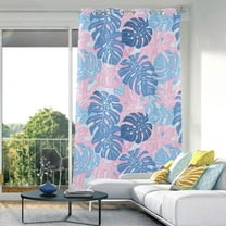 Cute Monstera Leaves Blackout Curtains W82 x L42 1 Panel Window Curtain for Bedroom Living Room