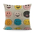 thumbnail image 1 of Cute Mood Throw Pillow Covers, Emotions Sorrows and Joys Linen Pillow Cases Square Pillocases for Bed Sofa Home Decor, 1 of 5