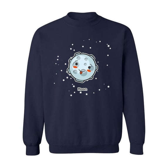 Cute Moon Design Sweatshirt Women -Image by Shutterstock, Female Medium