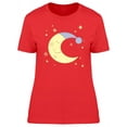 thumbnail image 1 of Cute Moon Doodle Cartoon T-Shirt Women -Image by Shutterstock, Female Medium, 1 of 2
