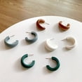 thumbnail image 1 of Cute Moon Matte Wooden Earrings Geometric C-Stye Statement Vintage Big Circle Wood Ear Ring Fashion, 1 of 2