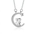 thumbnail image 1 of Cute Moon Rabbit Pendant Necklace - Adorable Animal Alloy Jewelry, Perfect for Everyday or Special Occasions, 1 of 5