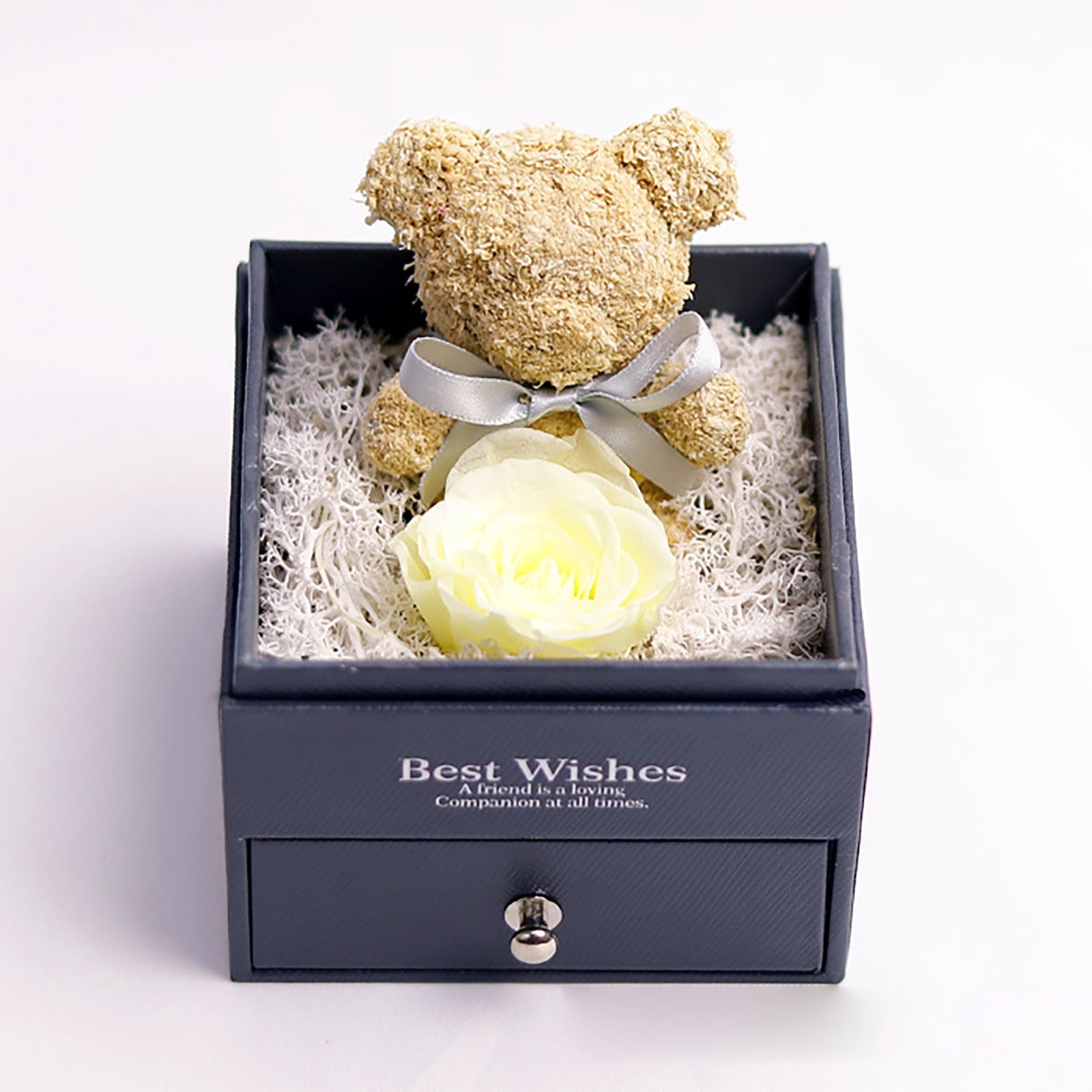 Cute Moss Bear and Meaningful Forever Roses Unique Keepsake for Jewelry ...