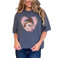thumbnail image 1 of Cute Mother Daughter Hug T Shirt, Heart Shaped Floral Design Tee, Matching Family Shirts, Perfect Gift for Moms, Adorable Graphic Tee, Denim Comfort Colors T-Shirt, Small, 1 of 1
