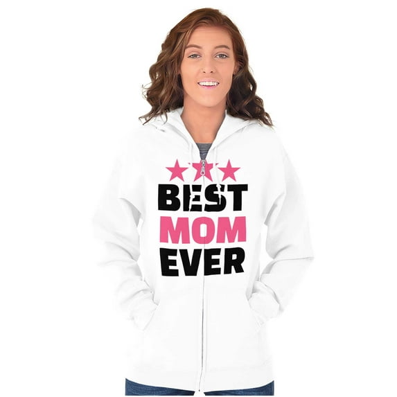 Cute Mothers Day Best Mom Ever Mommy Womens Plus Size Graphic Zipper Hoodie Brisco Brands 5X
