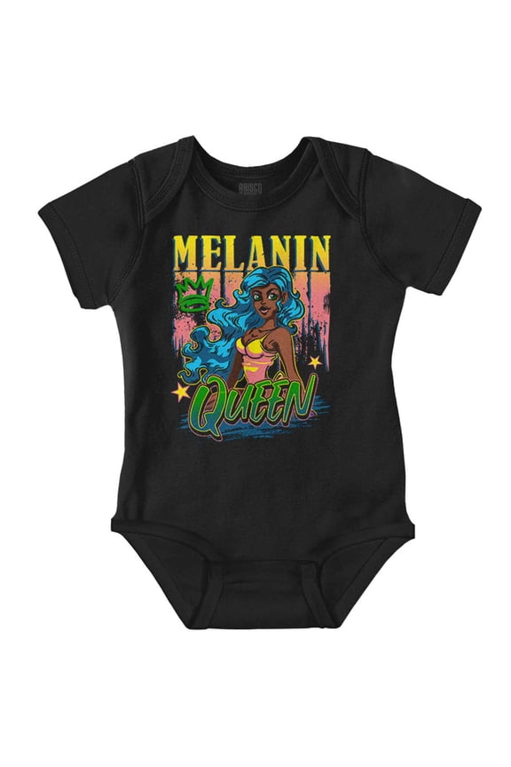 Cute Motivational Melanin Queen Bodysuit Jumper Girls Infant Baby Brisco Brands 6M