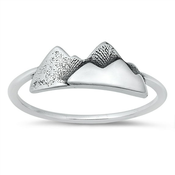 Cute Mountain Range Travel Hiking Ring .925 Sterling Silver Band Jewelry Female Male Unisex Size 4