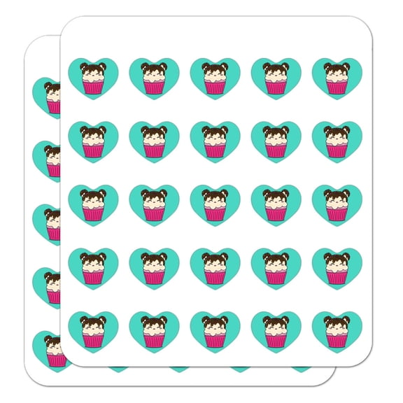Cute Mouse Bear Ice Cream Cupcake with Sprinkles Heart Shaped Planner Calendar Scrapbook Craft Stickers