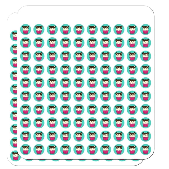 Cute Mouse Bear Ice Cream Cupcake with Sprinkles Planner Calendar Scrapbooking Crafting Stickers