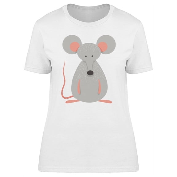 Cute Mouse Doodle Cartoon T-Shirt Women -Image by Shutterstock, Female Large
