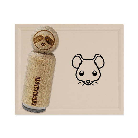 Cute Mouse Face Rubber Stamp for Scrapbooking Crafting Stamping - Medium 1 Inch