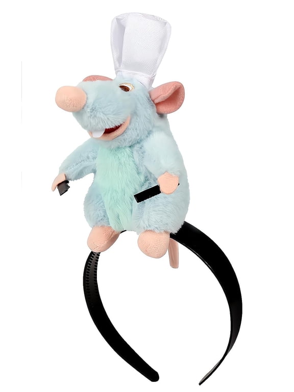 Cute Mouse Headband Funny Cartoon Animal Plush Rat Headwear Accessories (Blue)