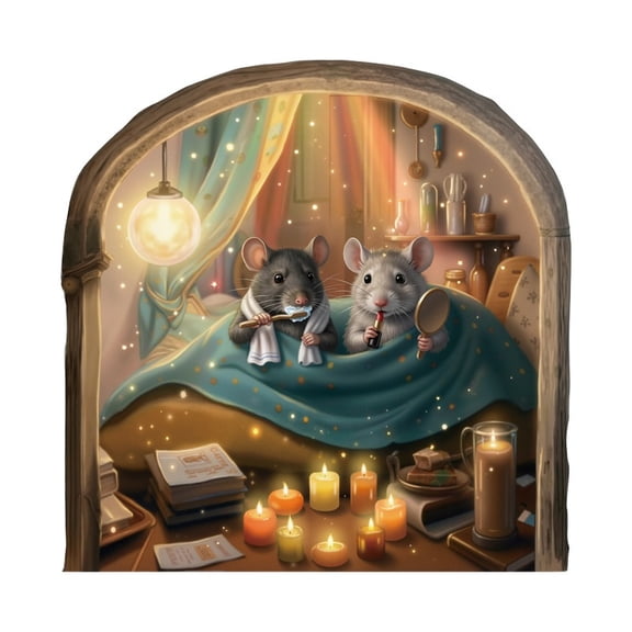Cute Mouse Hole Cartoon Decorative Sticker - Adorable Wall Decals for Kids' Rooms and Play Areas