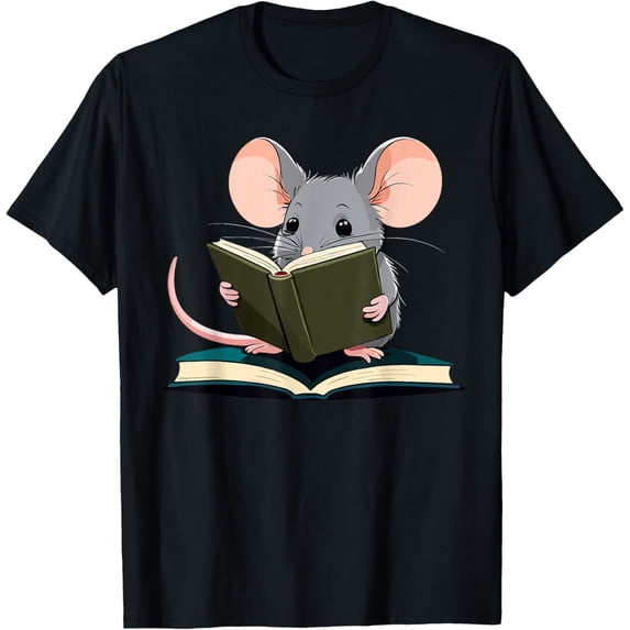 Cute Mouse Is Reading A Book, Reading Mouse T-Shirt - Walmart.com