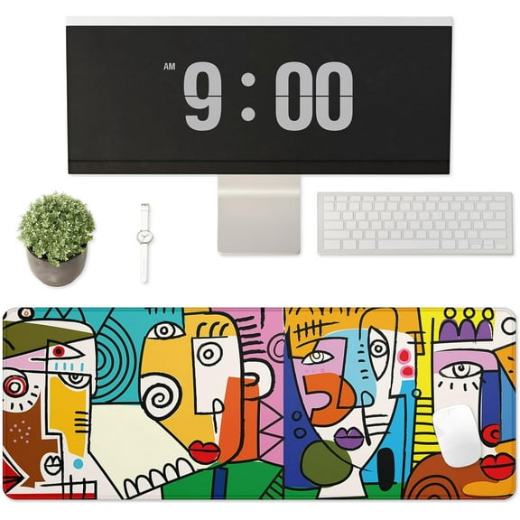 Cute Mouse Pad, Personalized Abstract Mousepad, Durable Non-Slip Rubber Base Computer Desk Mat for Home Game Office Essentials, 31.5x11.8 in