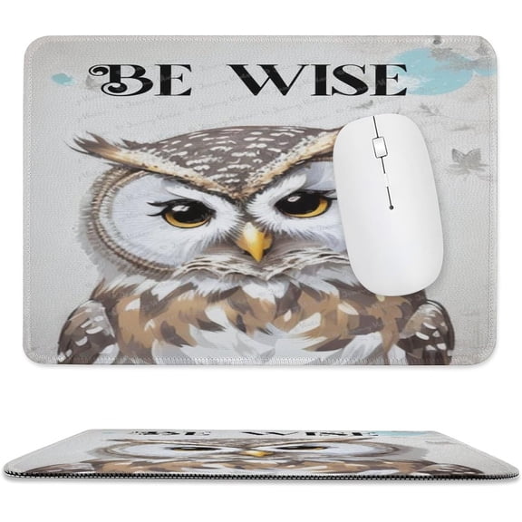Cute Mouse Pad, Square Non-Slip Rubber Base Mouse Pads for Wireless Mouse Office Laptop PC Working Gaming, Owl Safari Animal,Inspirational Quotes, Gift for Kids 8x10 inch