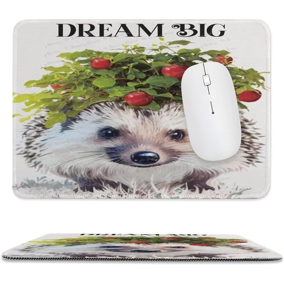 Cute Mouse Pad - Studio Series, Computer Mouse Mat with Anti-Slip Rubber Base, Easy Gliding, Spill-Resistant Surface, Inspirational Quotes, Hedgehog Woodland Nursery 8x10 Inch