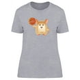 thumbnail image 1 of Cute Mouse Playing Basketball T-Shirt Women -Image by Shutterstock, Female Small, 1 of 2