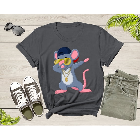 Cute Mouse Rat Lover Shirt For Adult Men Women Kids Mouse Rat Birthday Present Gift Boys Girls Dad Mom Juniors Tshirt Dabbing Mouse T-shirt