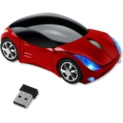 Cute Mouse Wireless Red 2.4G with USB Reciver 1600DPI Car Mouse for Computer Wireless USB for Laptop Computer Tablet for Windows for Mac OS for Her for Christmas Red