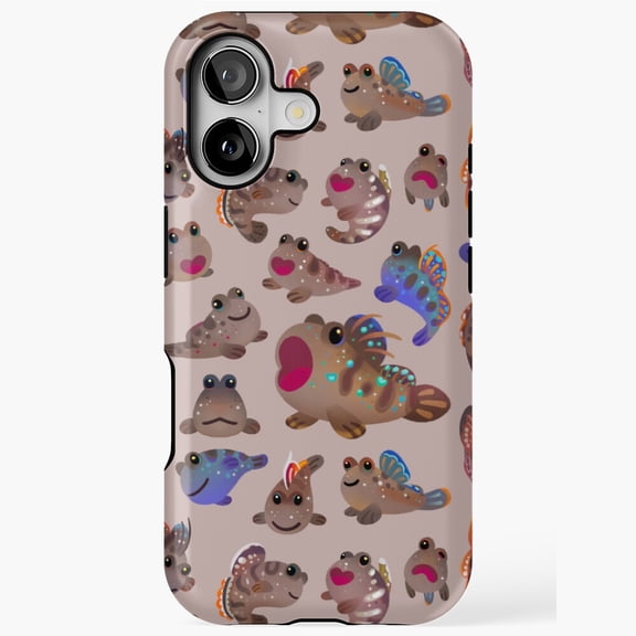 Cute Mudskipper Pattern Playful Amphibious Fish Case iPhone 17 to 11 Pro Max