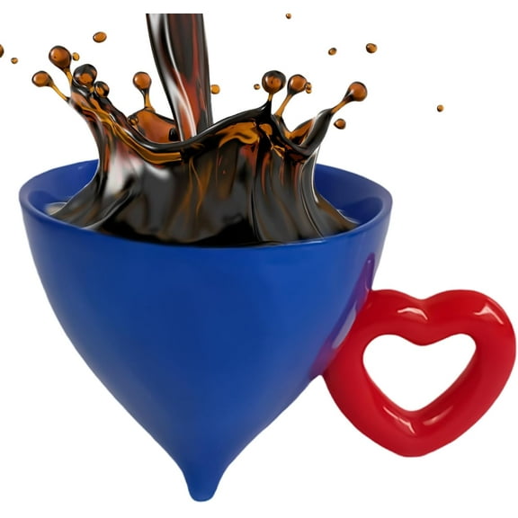 Sakerplus Aesthetic Heart Handle Coffee Mug - Cute Novelty Tea Cup Gift for Women & Girls (Valentine's Day)