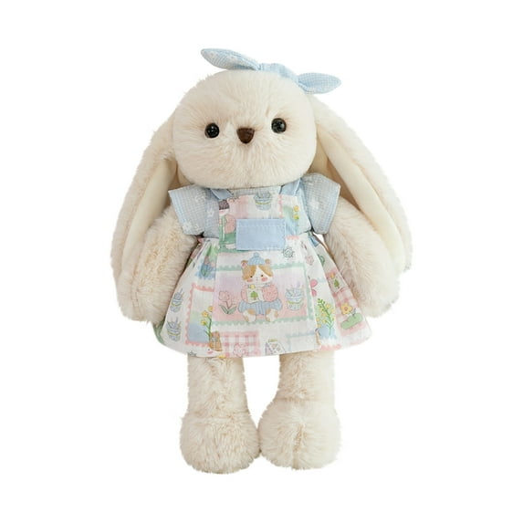 Cute Multi Style Bunny Plush Doll With Dress Different Pattern Options Soft Touch Adorable Appearance Ideal For Kids Adults Home Decor Parent-Child Interaction Suitable For Gift Giving Daily Use