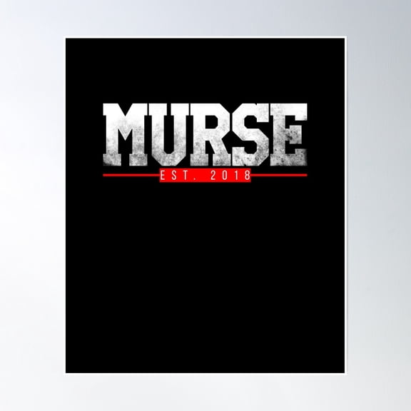 Cute Murse Graduation Male Nursing Nurses Nurse Cna Rn Poster Wall Art, Modern Wall Decor, 12x18 UNFRAMED