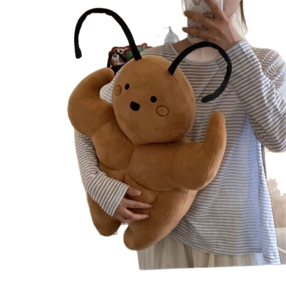 Cute Muscle Cockroach Plush Toy, Cartoon Roach Stuffed Doll Gift