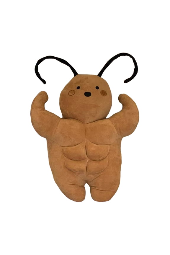 Cute Muscle Cockroach Plush Toy, Funny Stuffed Animal Abdominal Muscle Roach Doll, Soft Cushion for Kids & Adults, Unique Gift & Home Decor