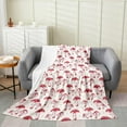 thumbnail image 1 of Cute Mushroom Blanket 40x50 Inch Cartoon Mushrooms Throw Blanket for Kids Boys Girls Teens Kawaii Fungus Fleece Blanket Wild Farmhouse Botanical Bedroom Decor 3Pcs Flannel Blanket, 1 of 5