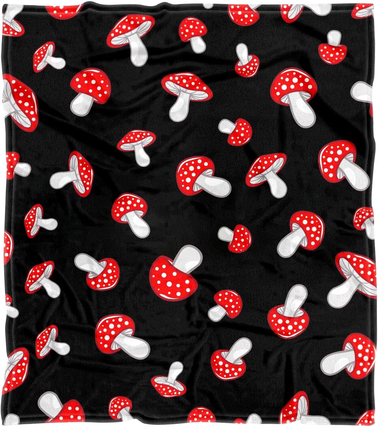 Cute Mushroom Blanket Sofa Bedding Room Decor Soft Plush Flannel Throw, Gifts for Mushroom Lovers Kids and Women 50 x 60 Inches