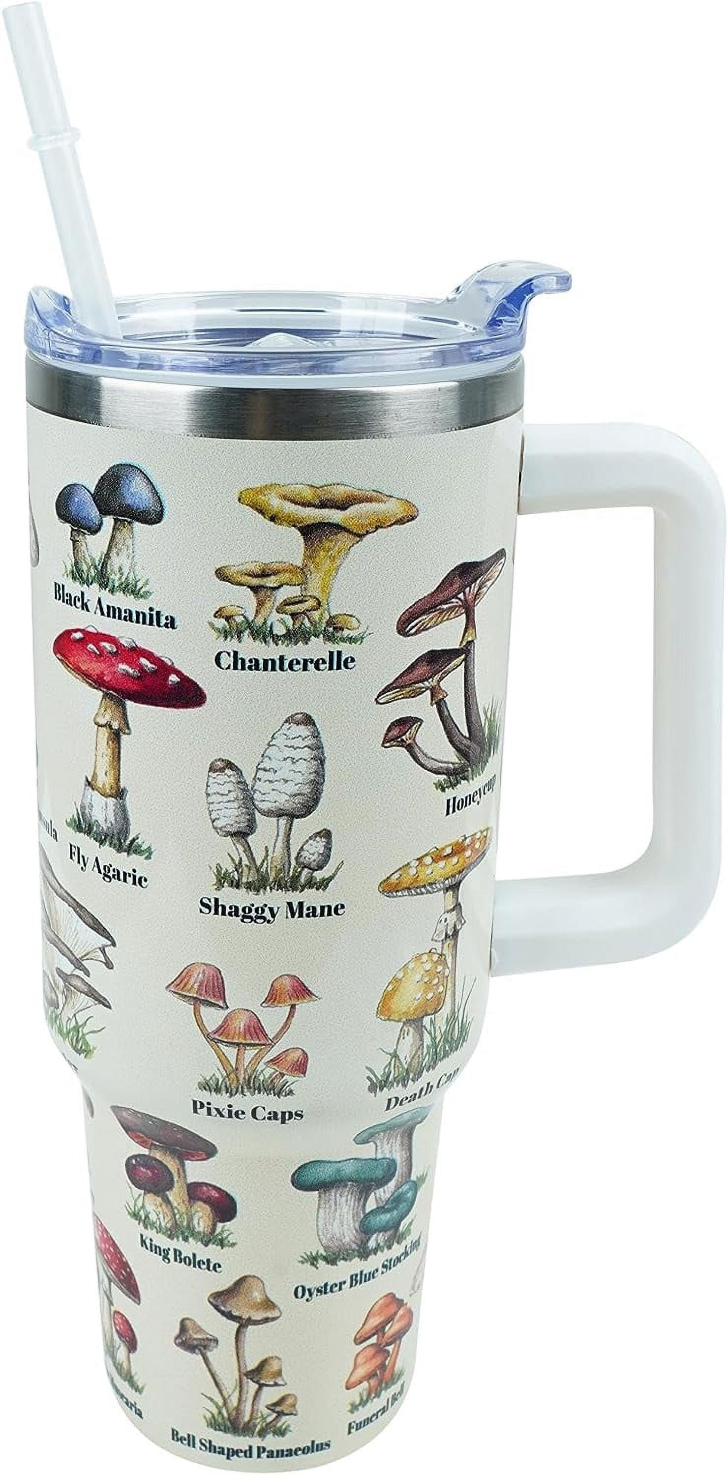 WENININOK Mermaid Tumbler 40 Oz - Stainless Steel Insulated Cup With Handle & Straw Lid, Leak Proof