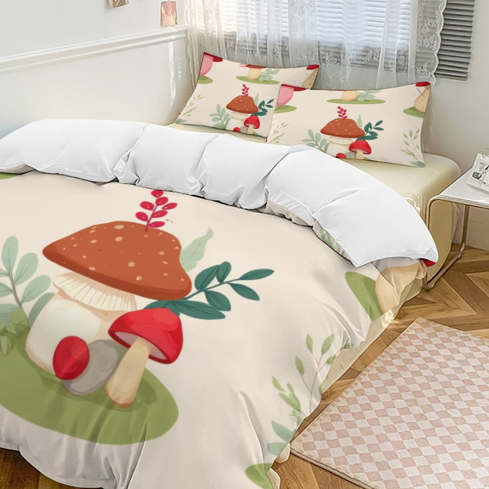 Cute Mushroom House Pattern 3D Duvet Cover Set Quilt Cover Theme of Kid ...