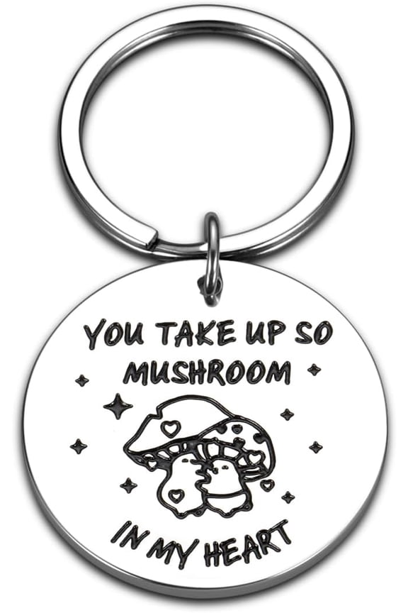 Cute Mushroom Keychain for Her & Him - Romantic Gifts for Couple, Wife, Husband, Fiance - Valentine's Day, Anniversary, Birthday, Christmas