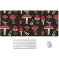thumbnail image 1 of Cute Mushroom Pattern Desk Mat, Extended Mouse Pad, Large Gaming Mouse Pad 35.4" X 15.7", Waterproof Desk Mat Stitched Edges, Non-Slip Laptop Computer Keyboard Mousepad for Office and Home, 1 of 6