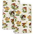 thumbnail image 1 of Cute Mushroom Plant Butterfly Kitchen Towels with Hanging Loop, Beige Boho Absorbent Dish Towels for Kitchen, Botanic Farmhouse Tea Towels for Kitchen Decor 2 Piece 16x24 Inch, 1 of 6