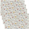 thumbnail image 1 of Cute Mushroom Table Place Mats Set of 4 Cartoon Mushrooms Kitchen Party Table Mats Kawaii Fungus Washable Fabric Table Mats Placemat Botanical Leaves White Placemats for Dining Table 18"x12", 1 of 4