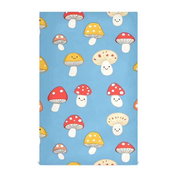 Cute Mushrooms Pattern Kitchen Towels Waffle Weave Decorative Tea Towels Multi Use Dishcloths 28x18in