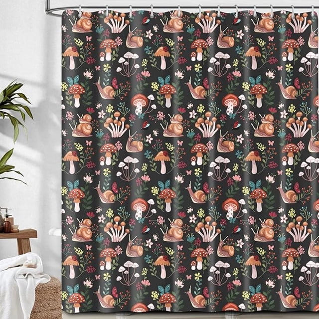 Cute Mushrooms Shower Curtain For Bathroom, Cute Shower Curtain Sets ...