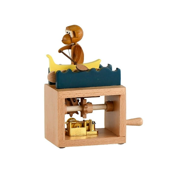 Cute Music Box Are Hand Crank Wooden Mechanism Musical Boxes Vintage Keepsake Box Gifts For Family And Friends, Creative Desktops Ornaments