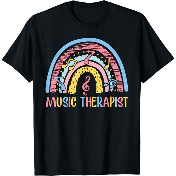 Cute Music Therapist Appreciation Music Therapy Job Rainbow T-Shirt
