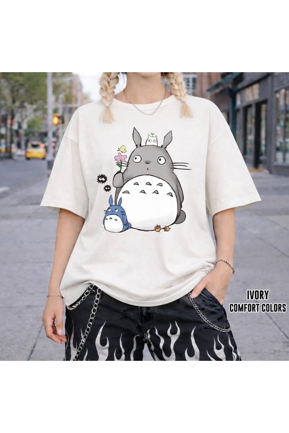 Cute My Neighbor Totoro T-Shirt, Studio Ghibli Characters, Gift for Anime Lovers, Y2K Japanese