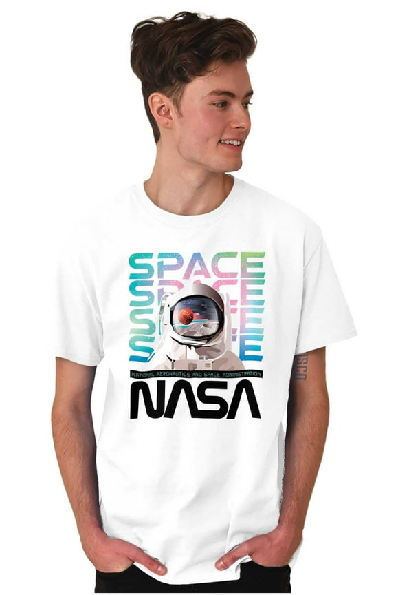 Cute NASA Worm Logo Mars Astronaut Men's Graphic T Shirt Tees Brisco Brands M