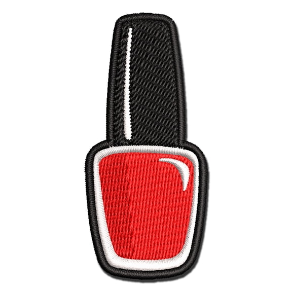 Cute Nail Polish Applique Multi-Color Embroidered Iron-On Patch - 2.5 Inch Small