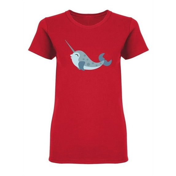 Cute Narwhal Design Shaped T-Shirt Women -Image by Shutterstock, Female x-Large