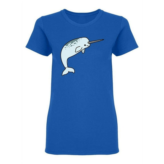 Cute Narwhal Graphic Shaped T-Shirt Women -Image by Shutterstock, Female XX-Large