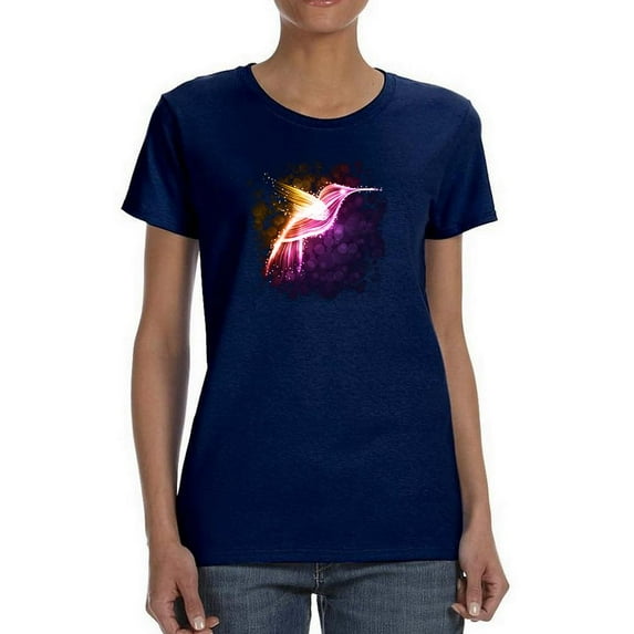Cute Neon Hummingbird Shaped T-Shirt Women -Image by Shutterstock, Female x-Large