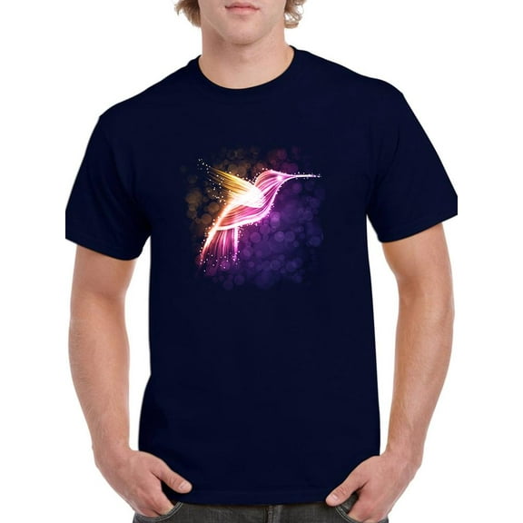 Cute Neon Hummingbird T-Shirt Men -Image by Shutterstock, Male 4X-Large