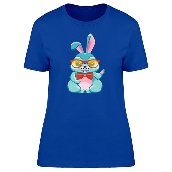 Cute Nerd Bunny Cartoon T-Shirt Women -Image by Shutterstock, Female XX-Large